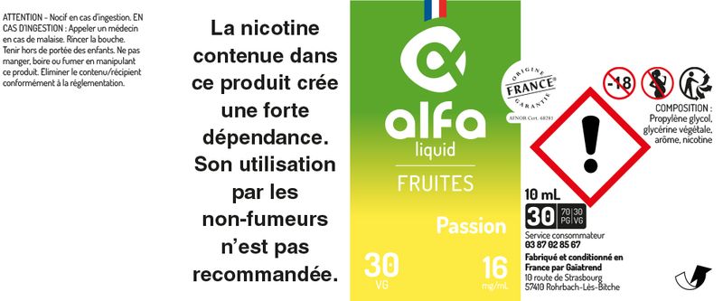 étiquette Fruit de la Passion Alfaliquid